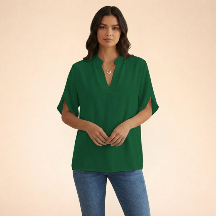 Sophie | Elegante und bequeme V-Ausschnitt Bluse