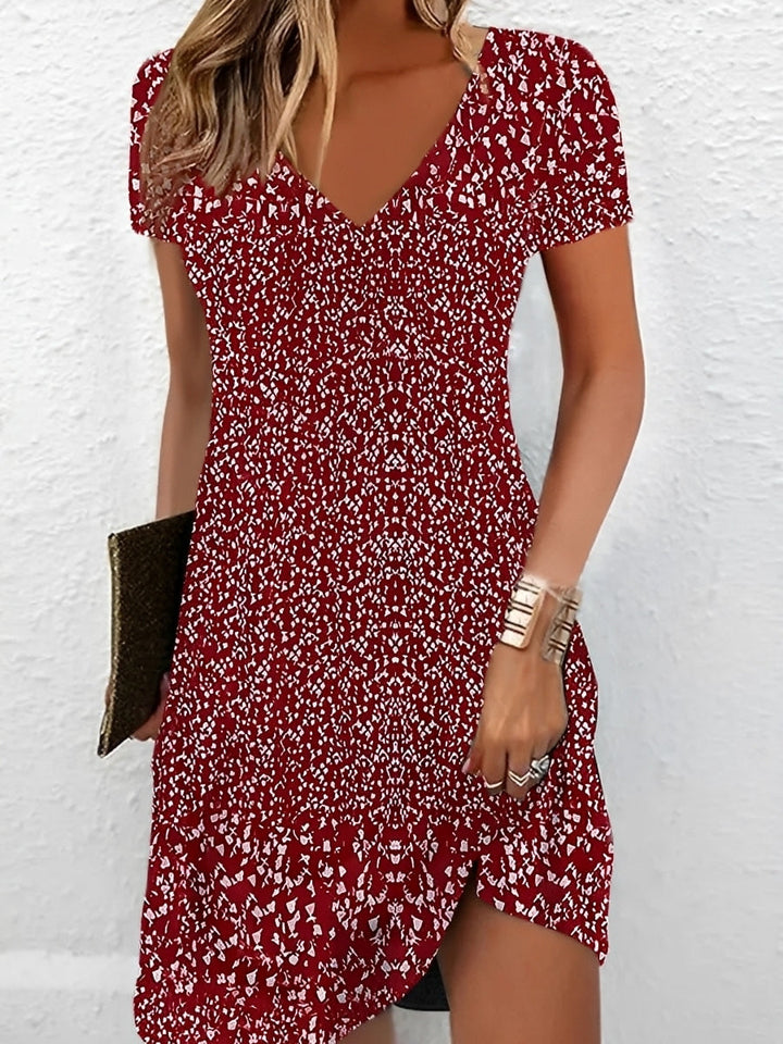 Alicia - Stilvolles Kleid mit V-Ausschnitt und Print für Damen