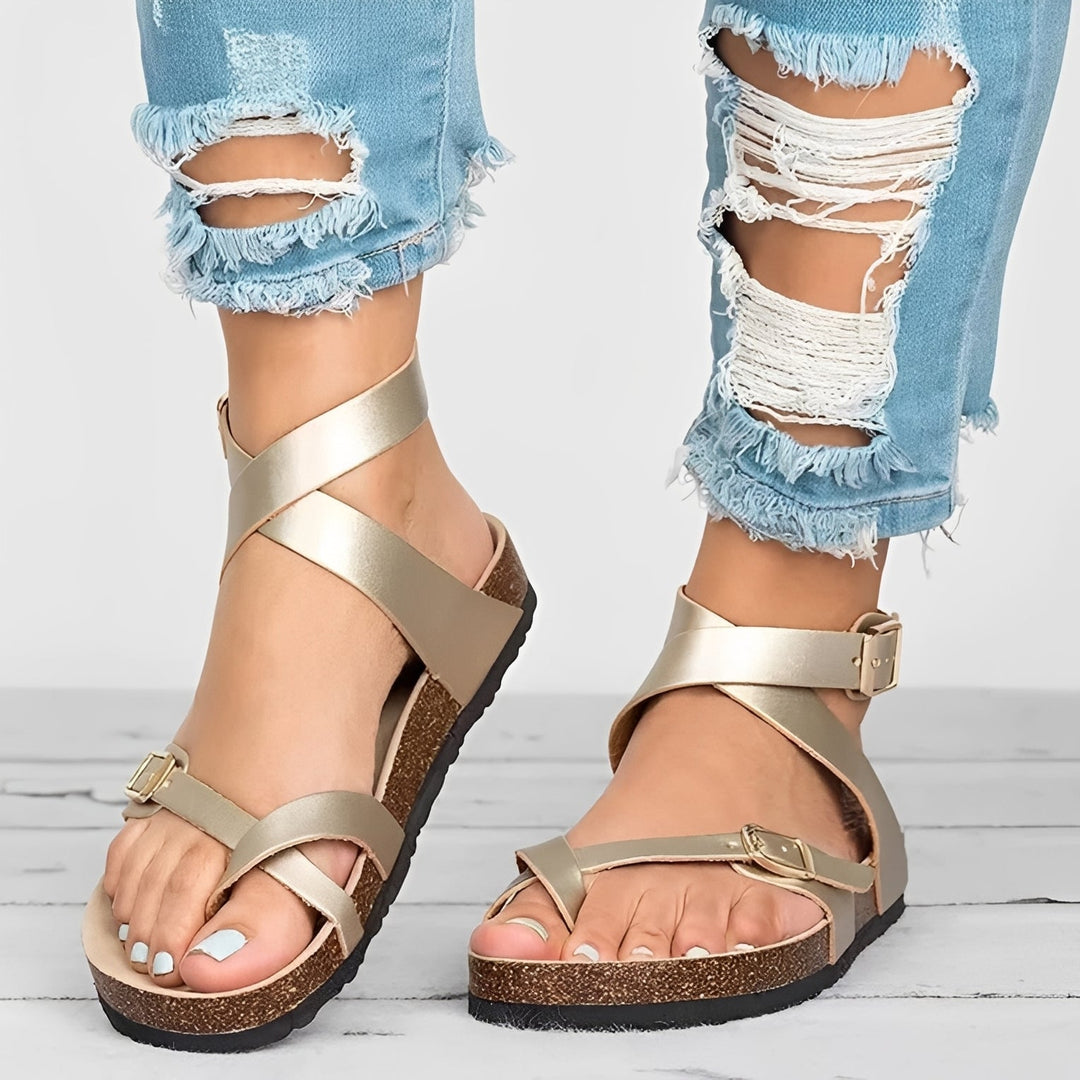 Lyvia  - Lässige römische flache Sandalen für Damen
