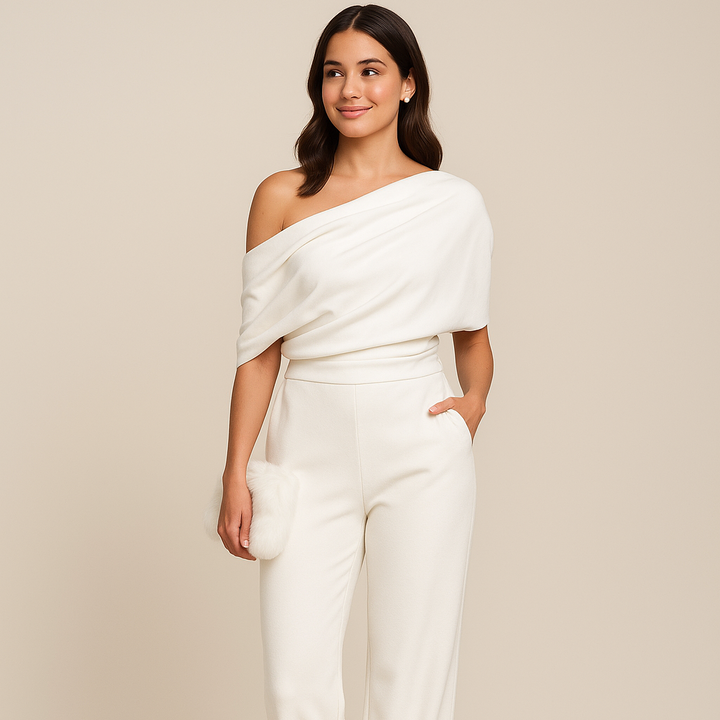 Weit geschnittener Jumpsuit für Damen mit Gürtel