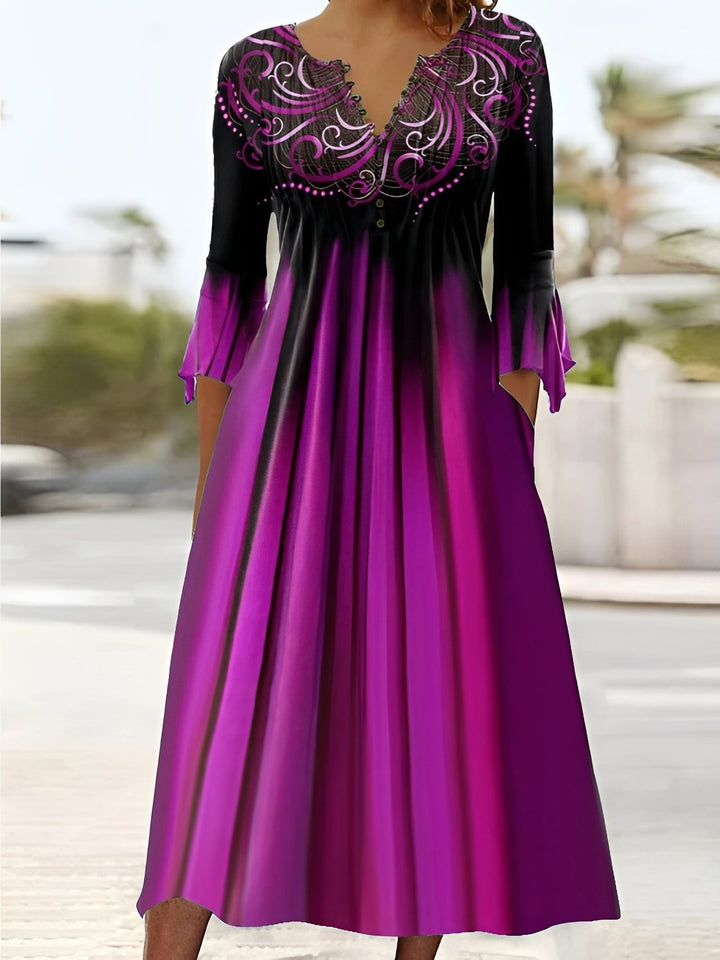Bonnie - Elegantes Damen-Midikleid mit 3/4-Ärmeln