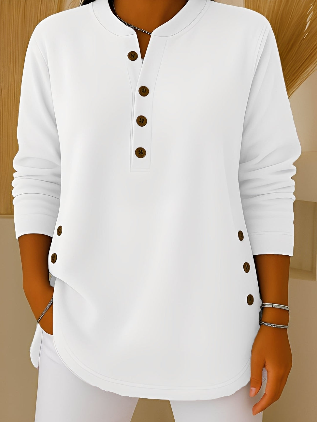 Jocelyn – Bequemer Damen-Pullover mit Knöpfen