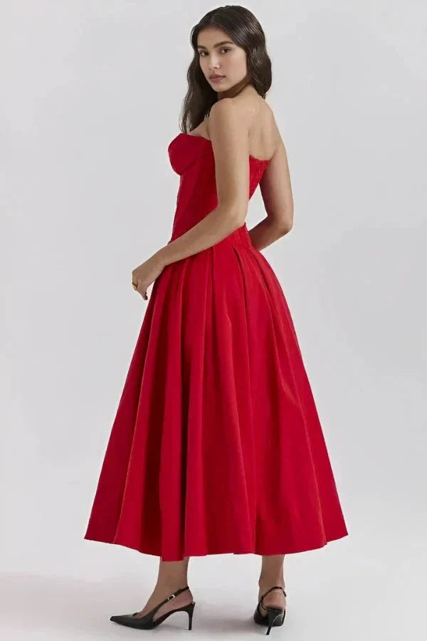 Laarni Kleid – Elegantes Korsett-Midi-Kleid für besondere Anlässe