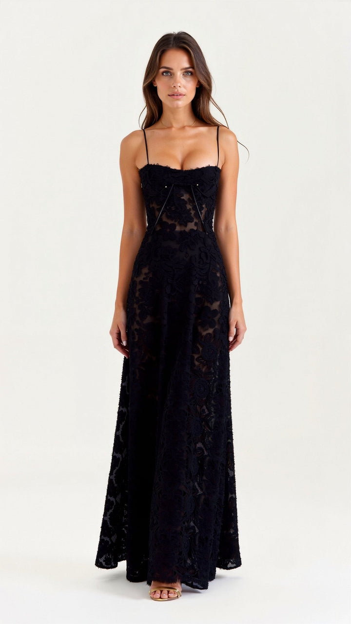 Leonie | Damen Slip Maxi Kleid für Hochzeitsgäste