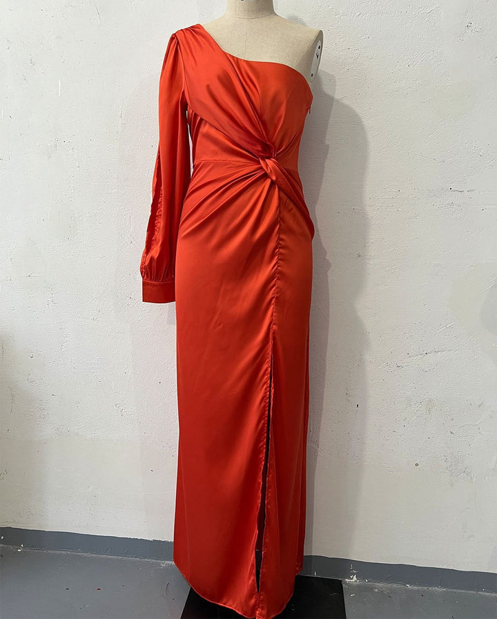 Helena - Elegantes One-Shoulder-Kleid mit Schlitz für Damen