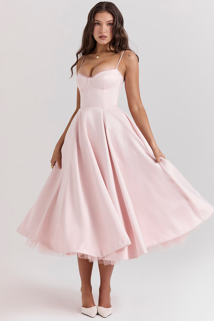 Sommerkleid Damen Midilänge Bustier