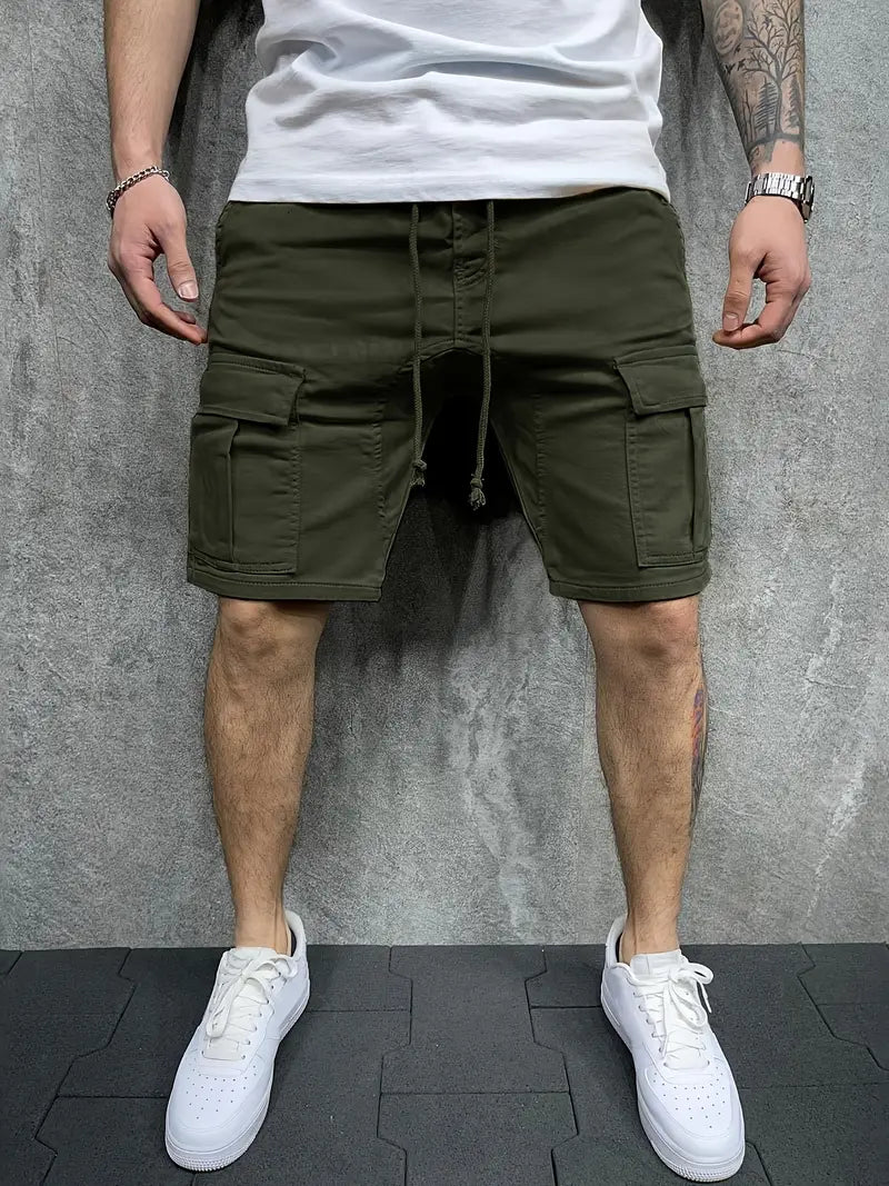 Christian | Herren Cargo Shorts mit Kordelzug und Utility Taschen