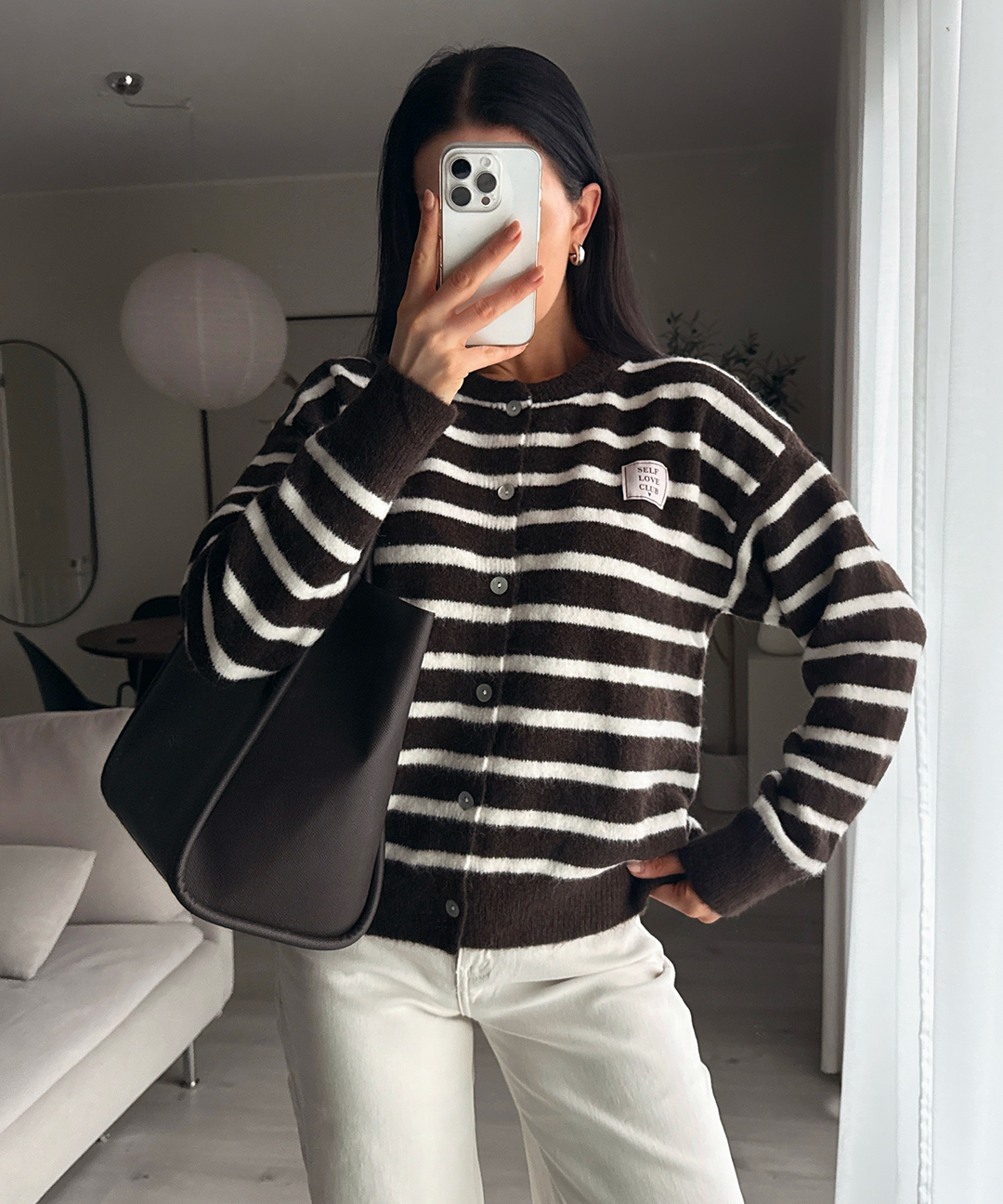 Cardigan Self Love Streifen Braun Ladypolitan ♡