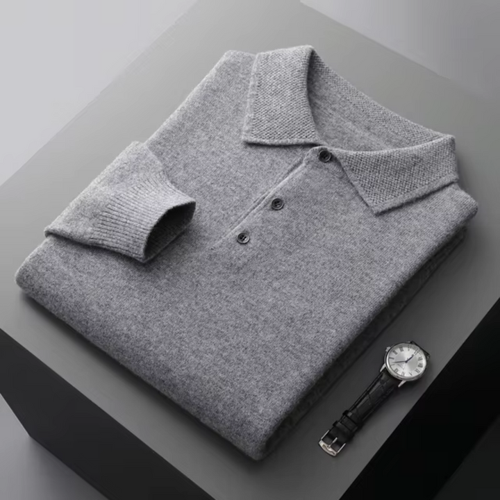 Polo Pullover mit Polokragen | Strickpullover Knopfleiste und Langarm