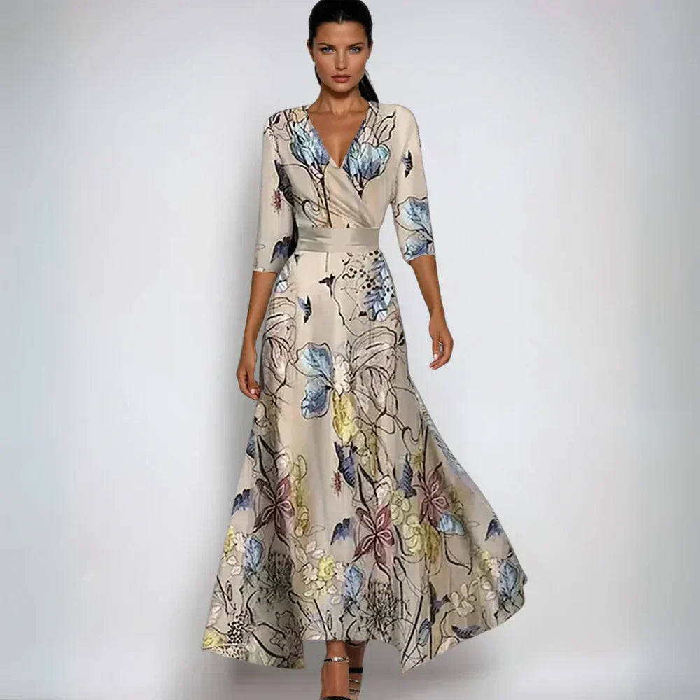 Elegantes Damen-Maxikleid mit Blumenmuster