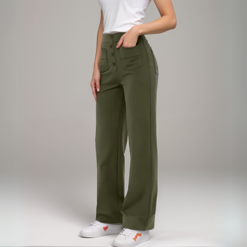 Damen Hose mit hoher Taille und figurformender Passform