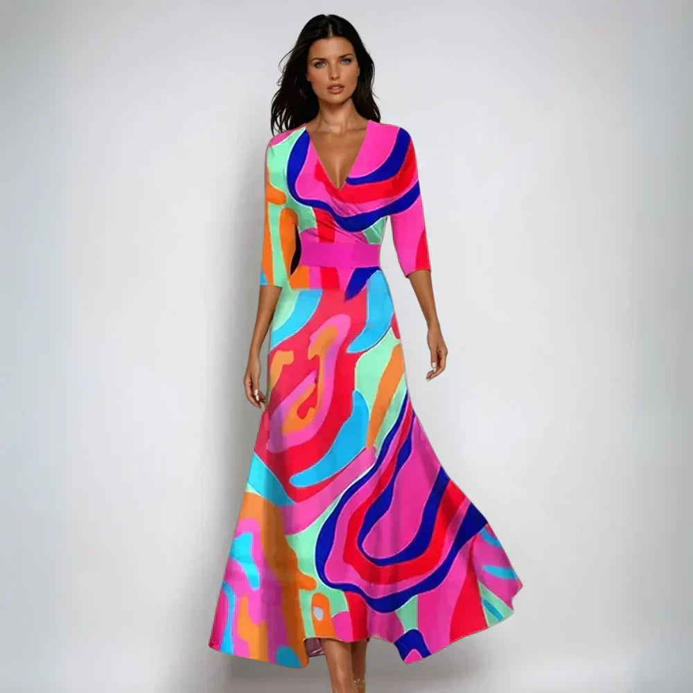 Elegantes Damen-Maxikleid mit Blumenmuster