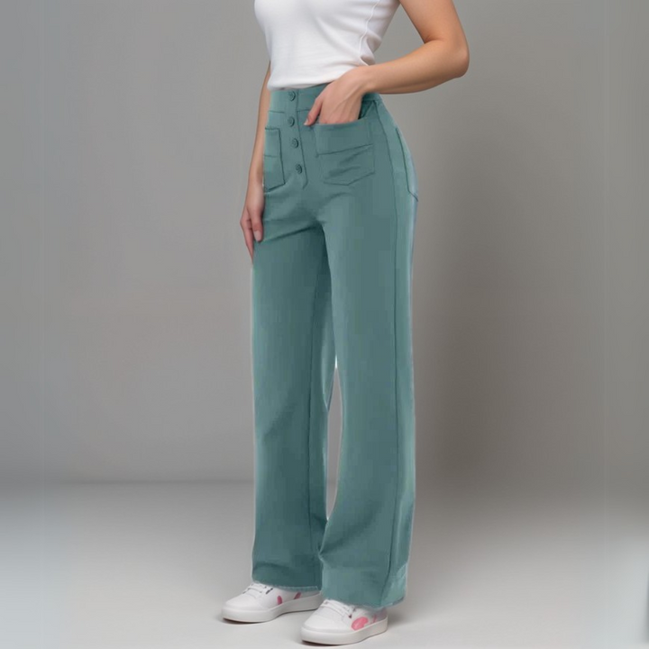 Damen Hose mit hoher Taille und figurformender Passform