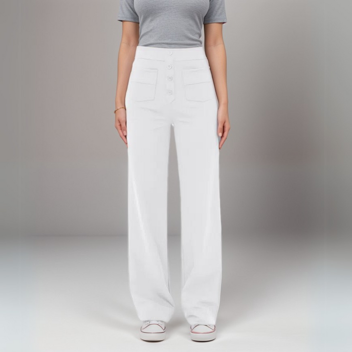 Damen Hose mit hoher Taille und figurformender Passform
