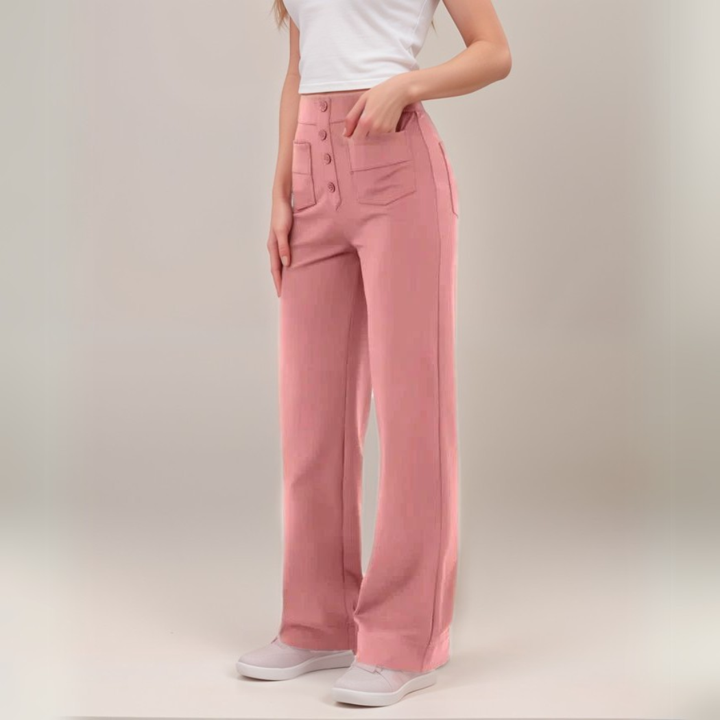 Damen Hose mit hoher Taille und figurformender Passform