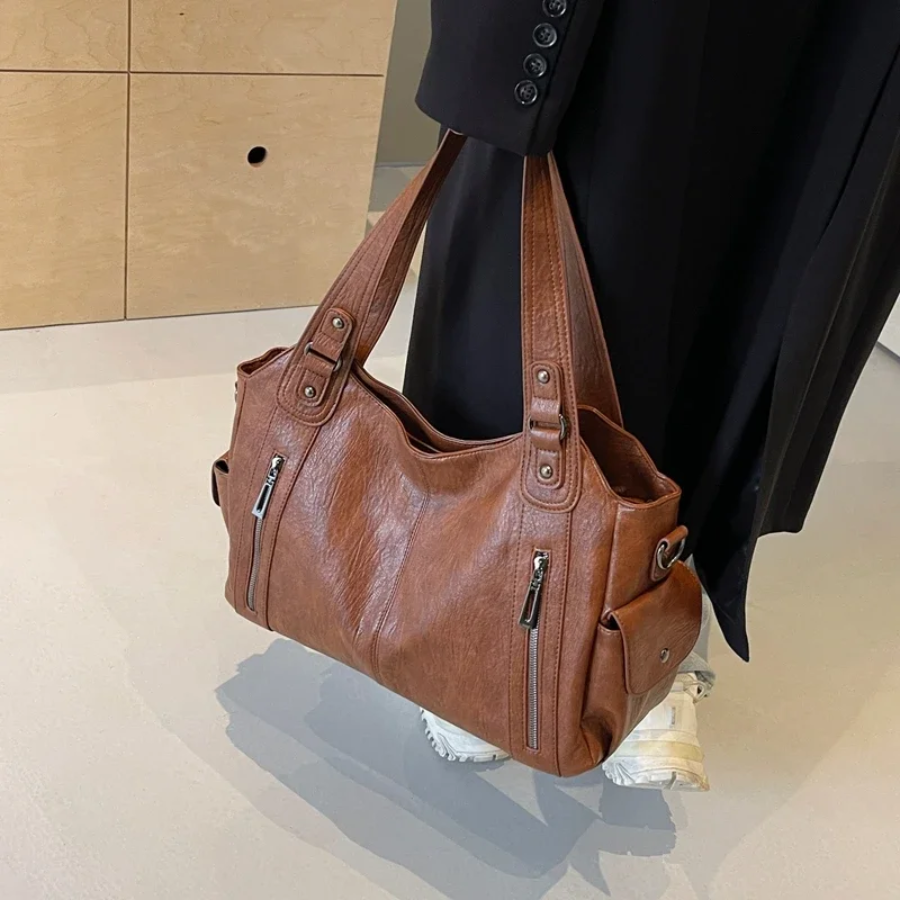 Damen Stilvolles Schultertasche mit Reißverschluss