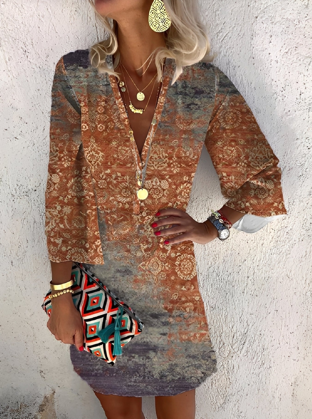 Shania - Stilvolles Boho-Minikleid für Damen