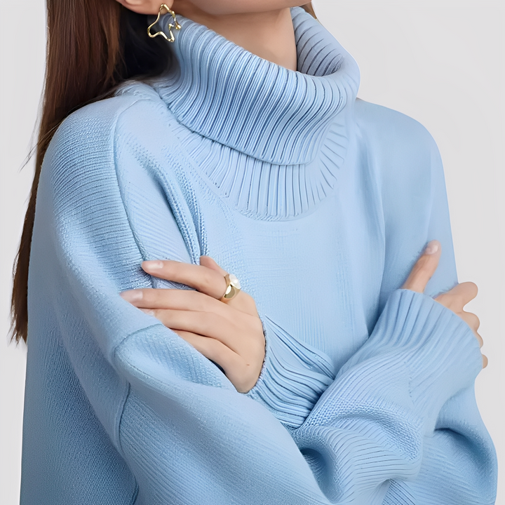 Nylah - Einfacher, übergroßer Damen-Rollkragenpullover