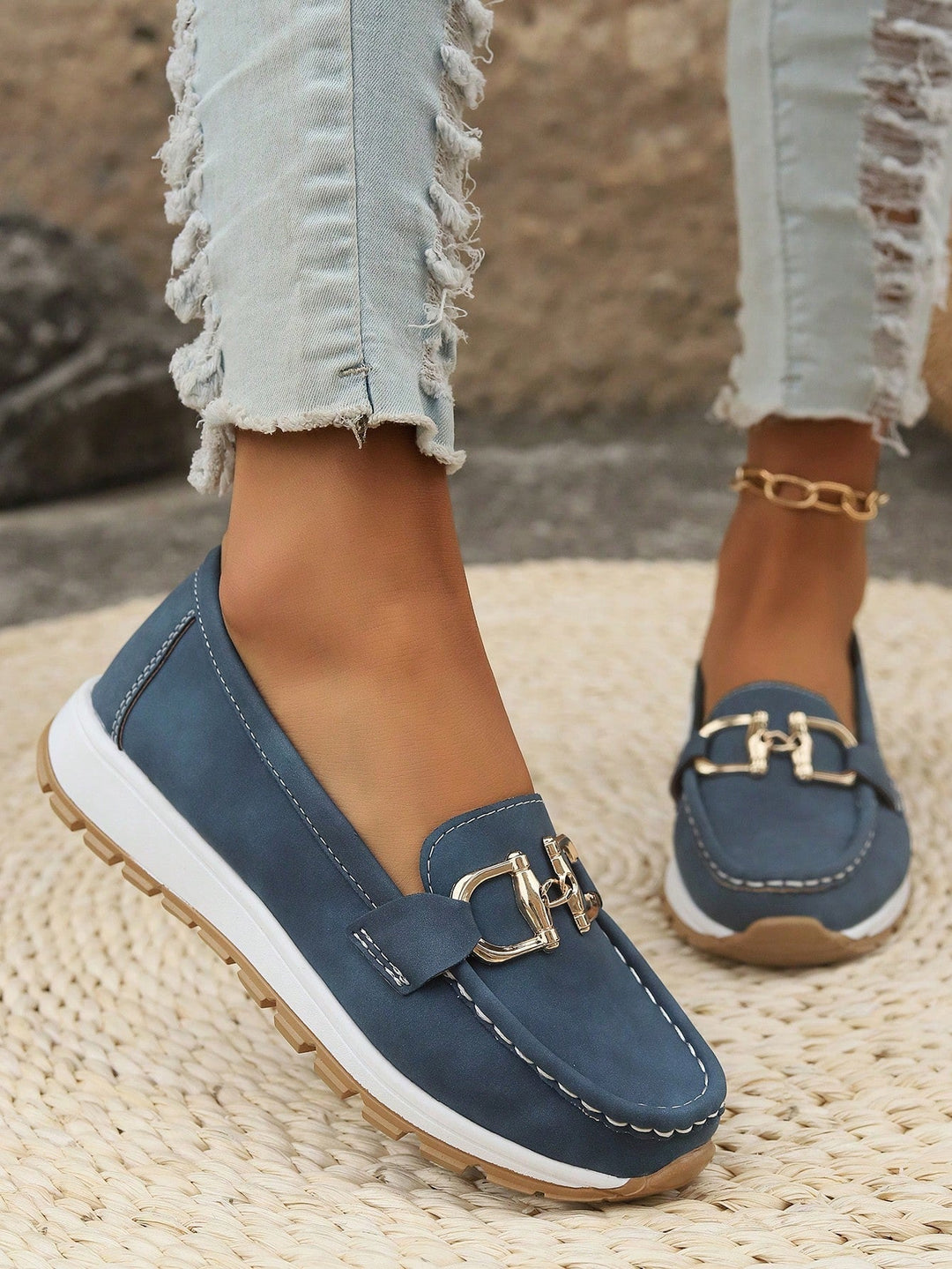 Loafers Damen mit Zierschnalle