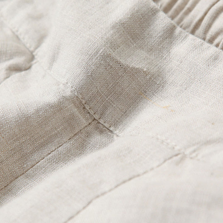 Leinenhose Damen Hoch geschnitten Weite Hosenbeine