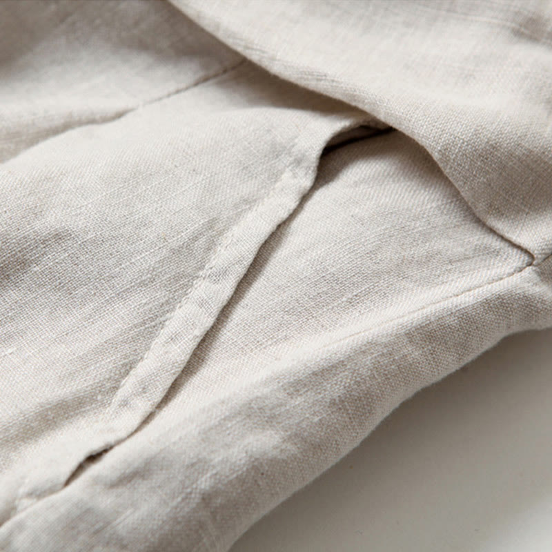 Leinenhose Damen Hoch geschnitten Weite Hosenbeine