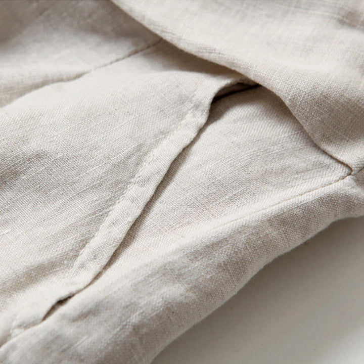 Leinenhose Damen Hoch geschnitten Weite Hosenbeine
