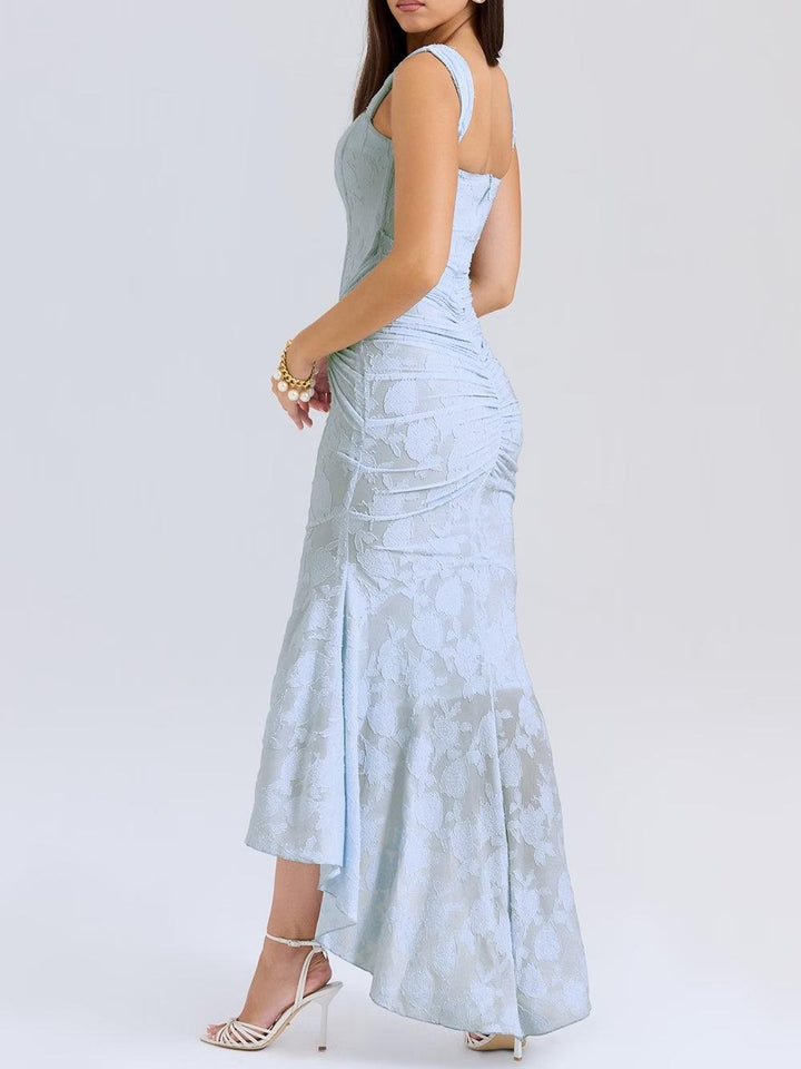 Damen-Maxikleid mit Blumenmuster, ärmellos