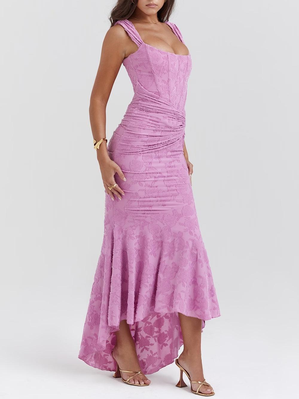 Damen-Maxikleid mit Blumenmuster, ärmellos