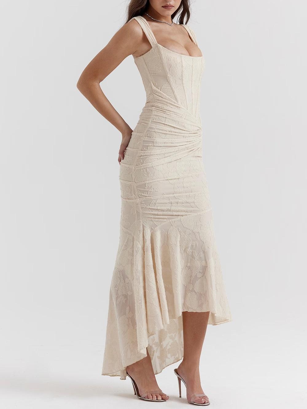 Damen-Maxikleid mit Blumenmuster, ärmellos