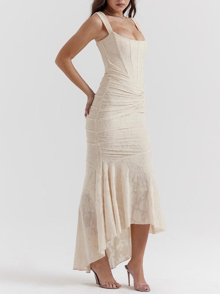 Damen-Maxikleid mit Blumenmuster, ärmellos