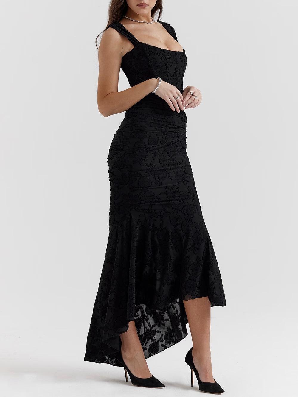 Damen-Maxikleid mit Blumenmuster, ärmellos
