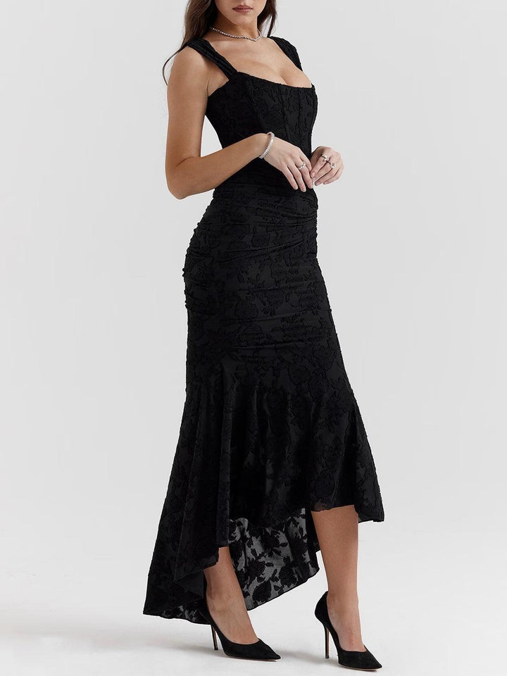 Damen-Maxikleid mit Blumenmuster, ärmellos