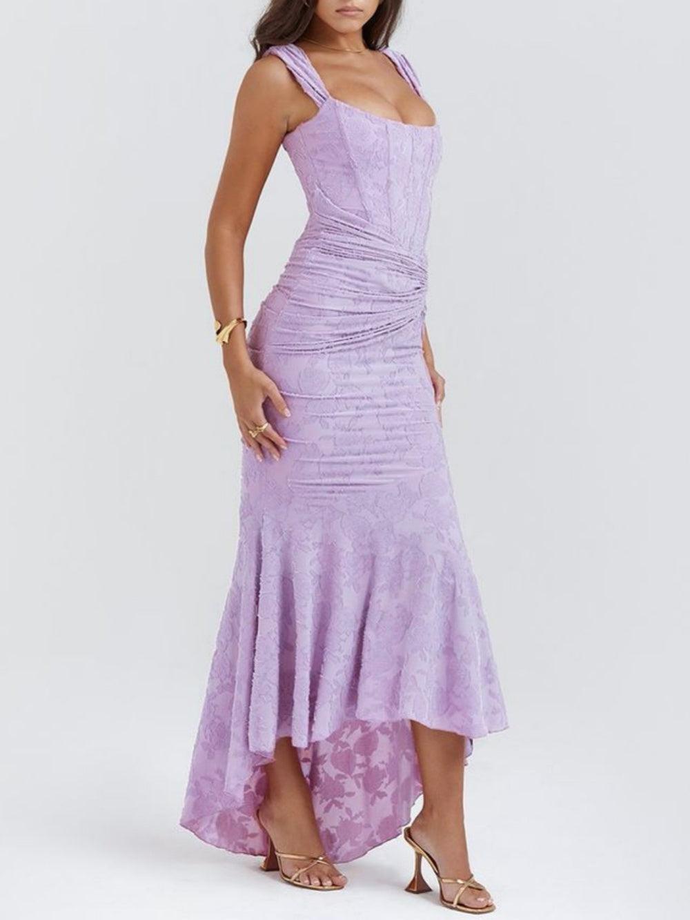 Damen-Maxikleid mit Blumenmuster, ärmellos