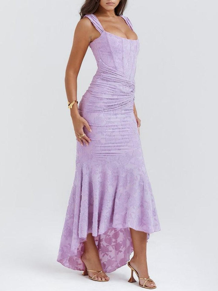 Damen-Maxikleid mit Blumenmuster, ärmellos