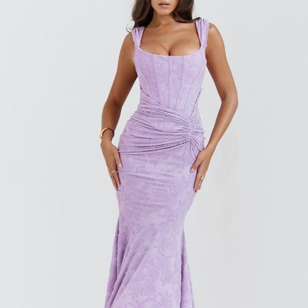 Damen-Maxikleid mit Blumenmuster, ärmellos