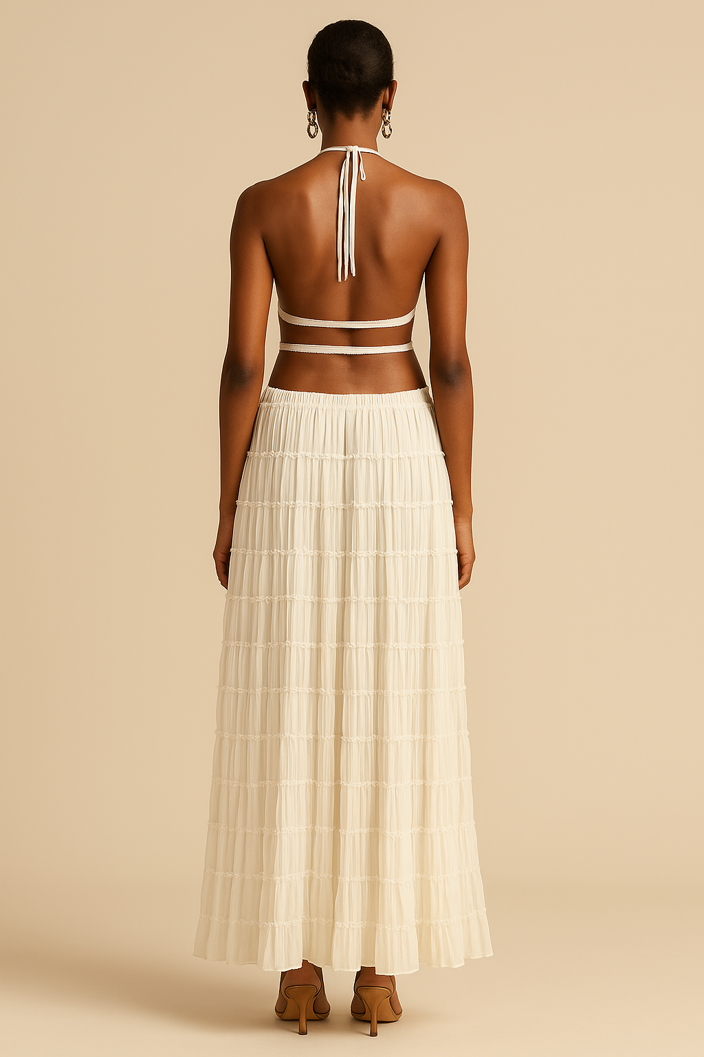 Yvonne – Elegant Two-Piece Set Pleated Dress for Women - Image 3