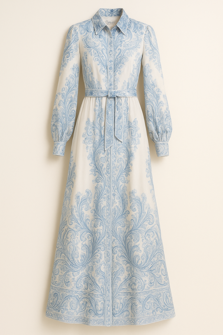 Andrea – High Neck Printed Long Sleeve Dress for Women - Image 6