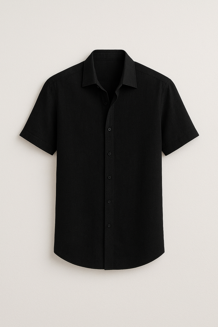 Robert – Casual cotton and linen Short Sleeve Shirt for Men - Image 5