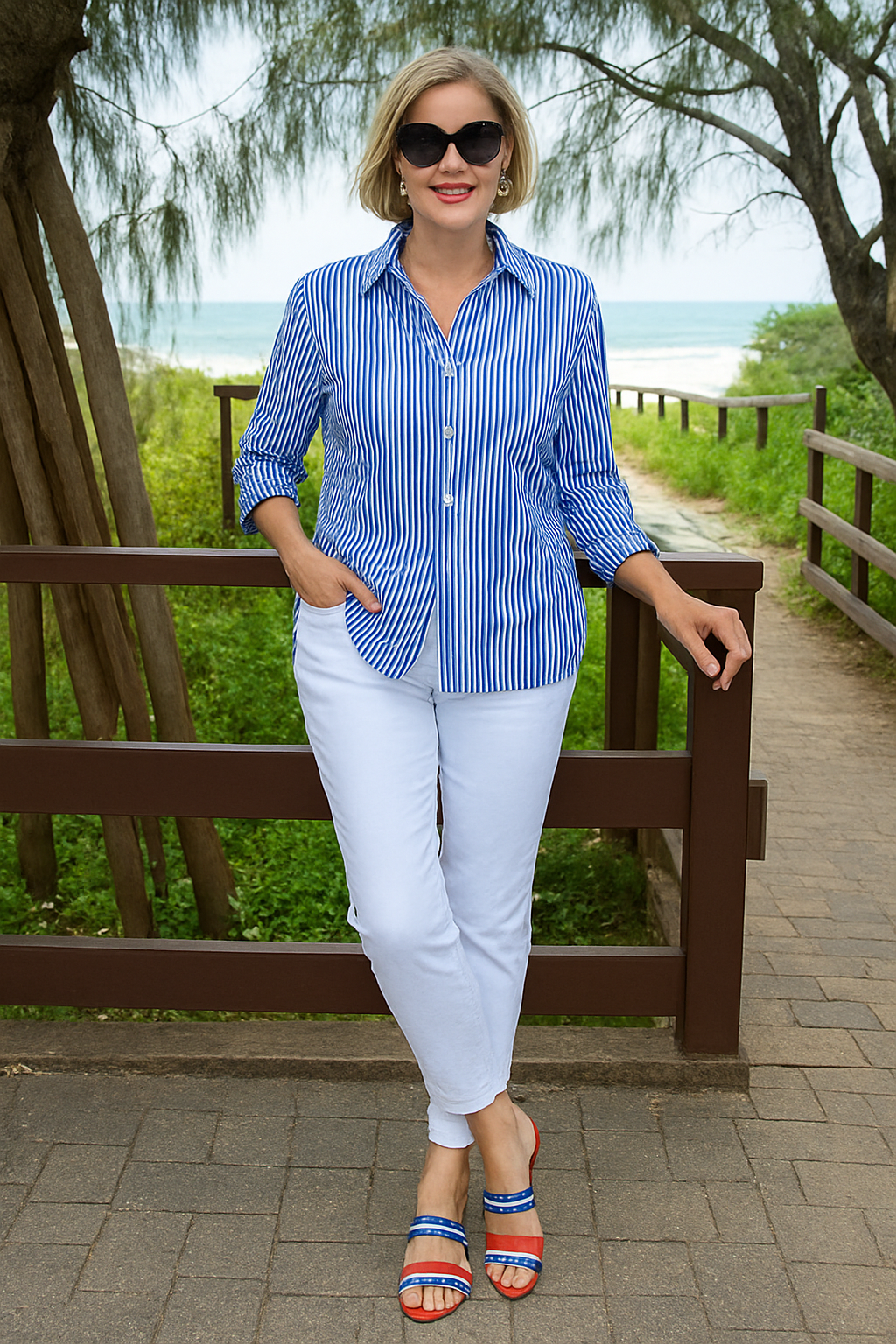 Julia – Stylish Striped Blouse for Women - Image 2