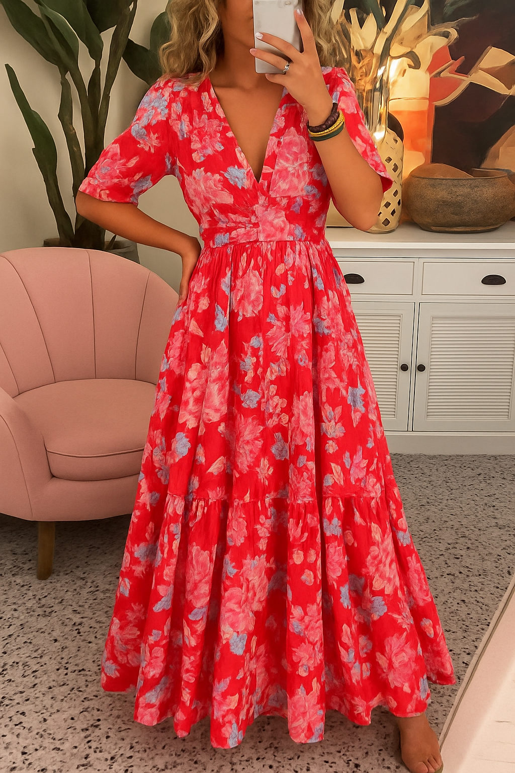 Ines – Elegant Vibrant Floral Dress for Women - Image 5