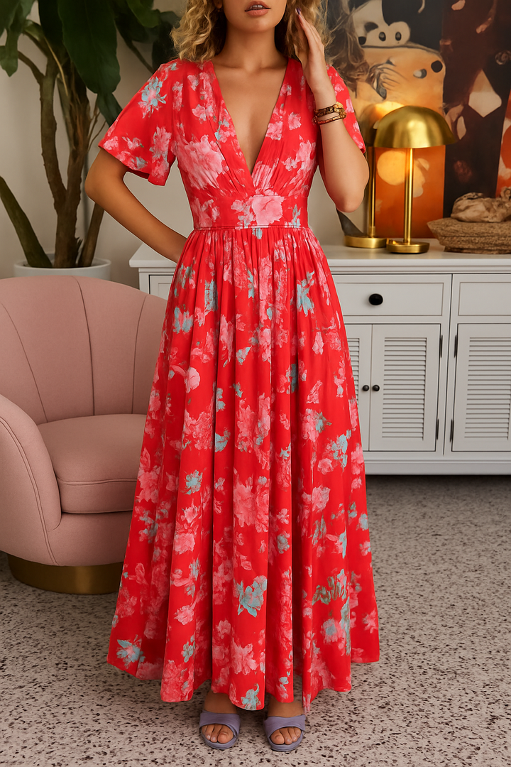 Ines – Elegant Vibrant Floral Dress for Women - Image 6