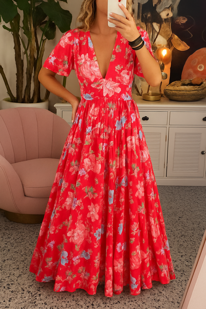 Ines – Elegant Vibrant Floral Dress for Women - Image 12