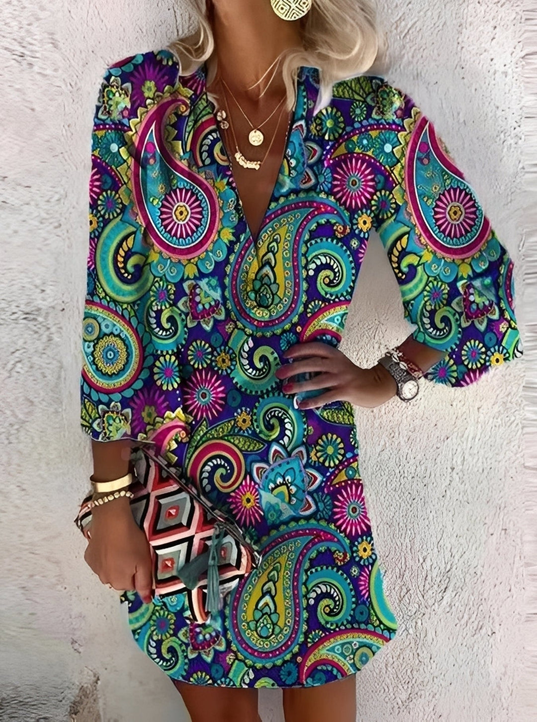 Shania - Stilvolles Boho-Minikleid für Damen