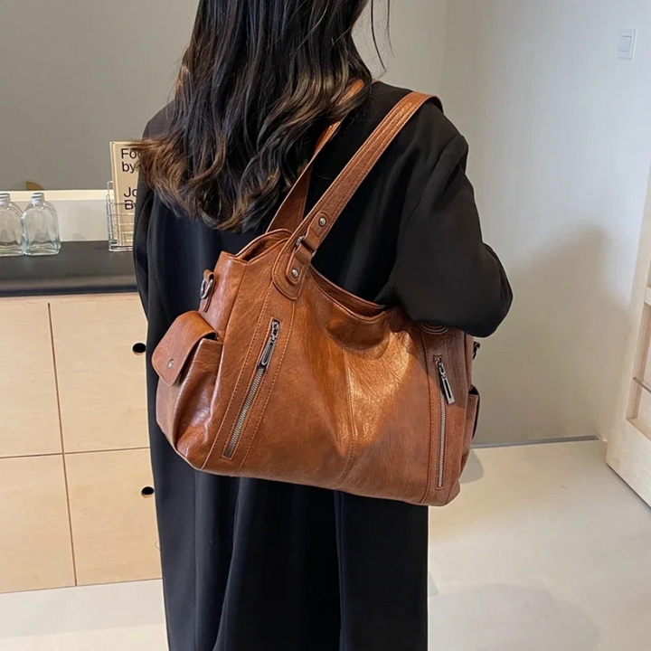 Damen Stilvolles Schultertasche mit Reißverschluss