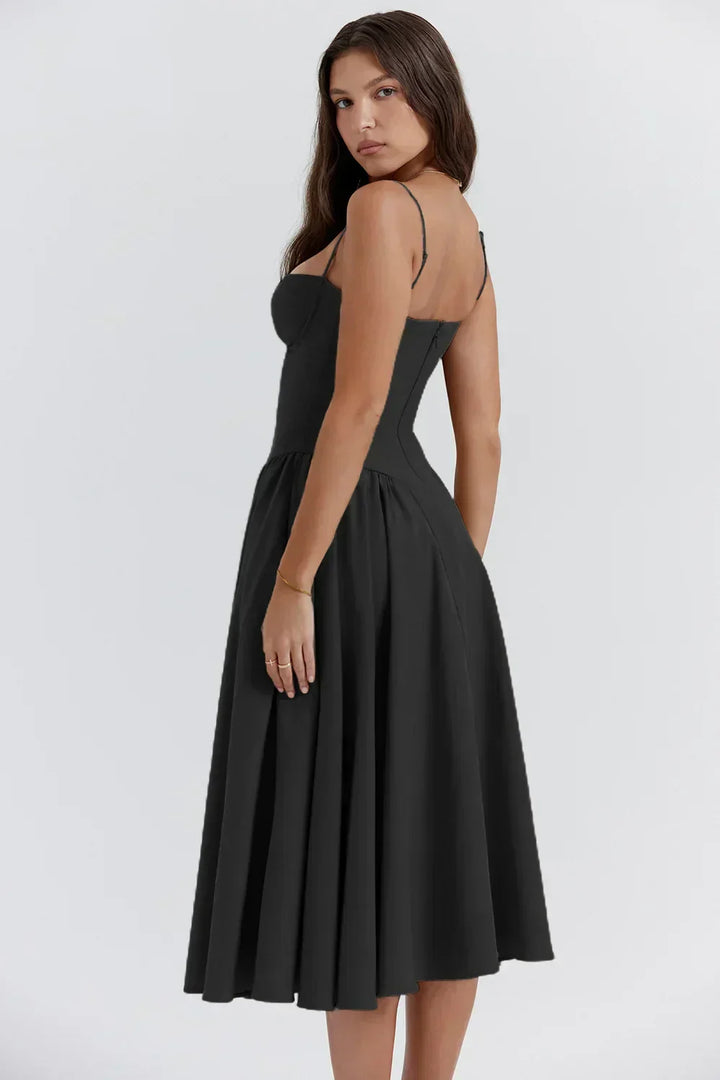 Cheri - Midikleid mit Trägern und freiem Rücken