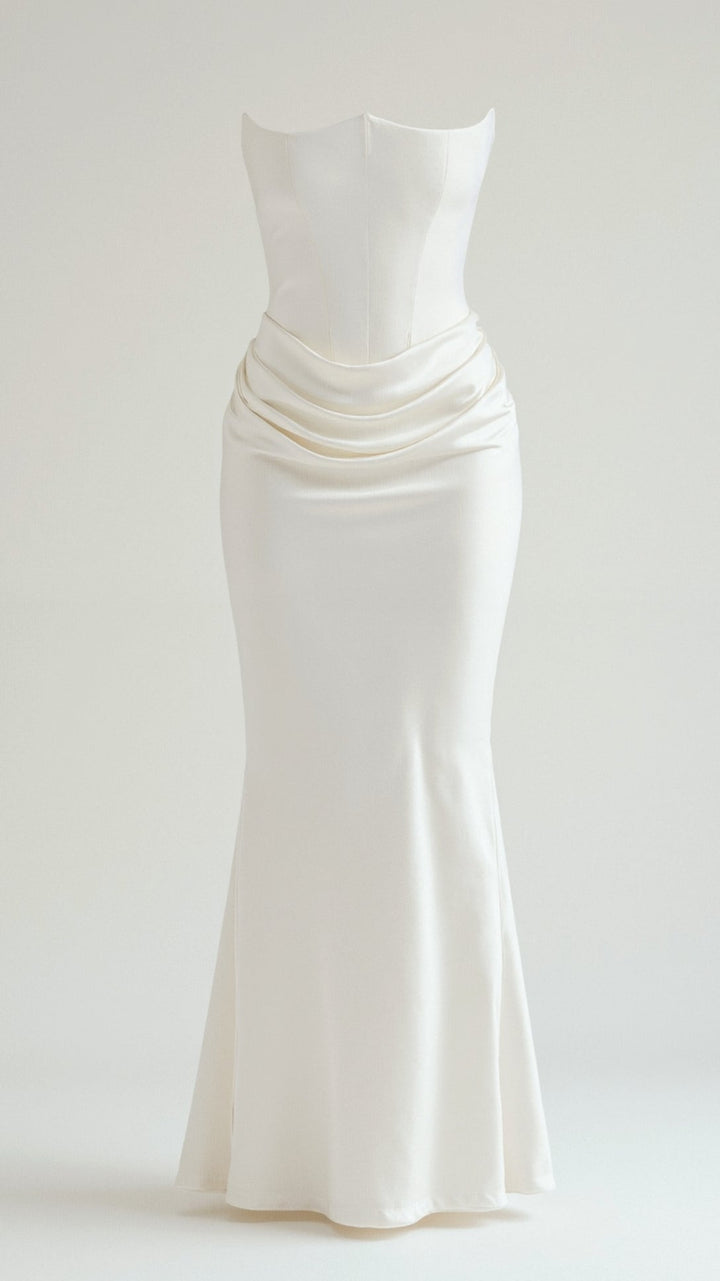 Maria | Damen Säulen Maxi Kleid für Hochzeitsgäste