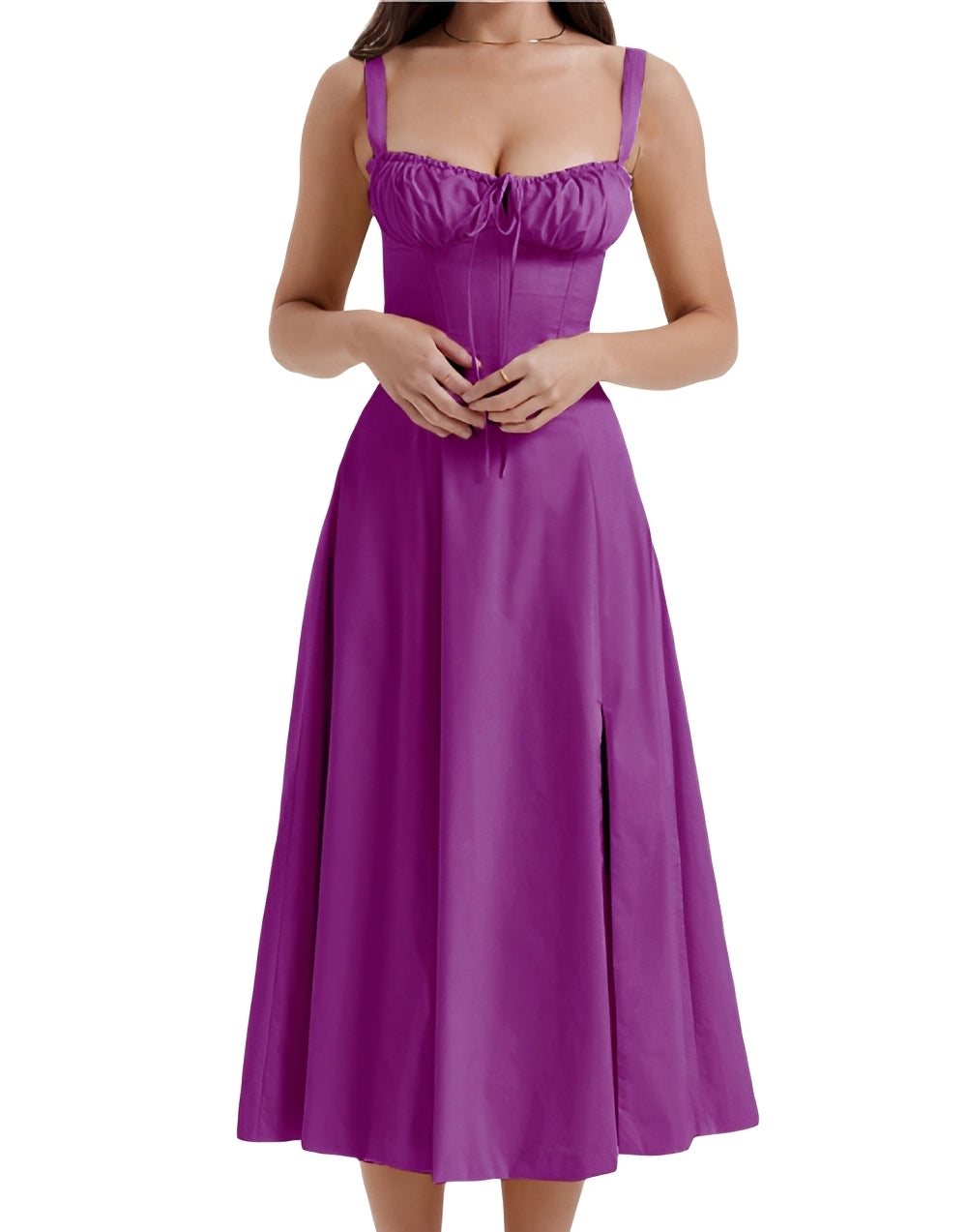 Alyssa - Slim Fit Midi-Kleid mit Blumenmuster für Damen