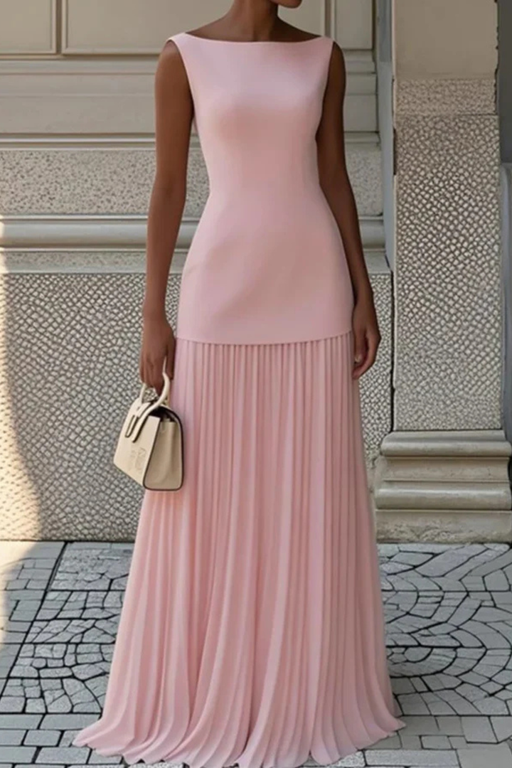 Eline | Elegantes Plissee Maxi Kleid für Damen – Formell