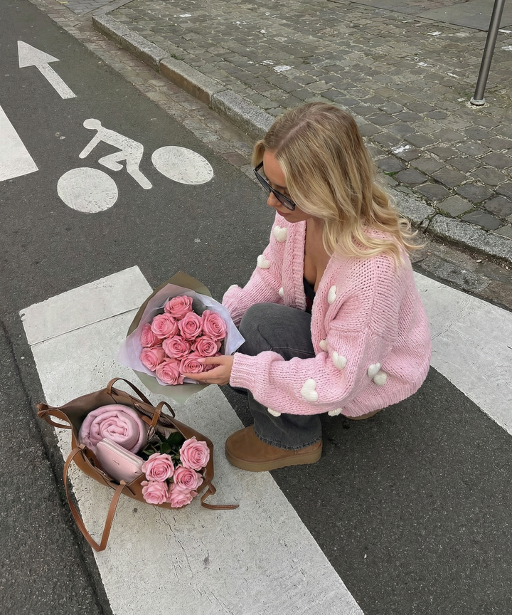 Strickjacke Nalia Herz Rosa