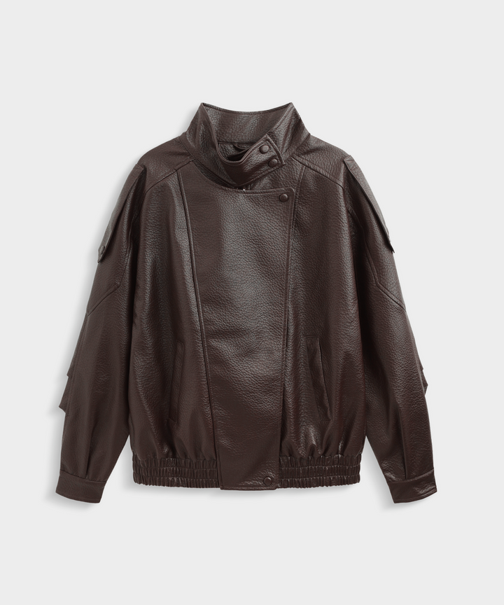 Kunstleder Jacke Rina Dunkelbraun Ladypolitan ♡